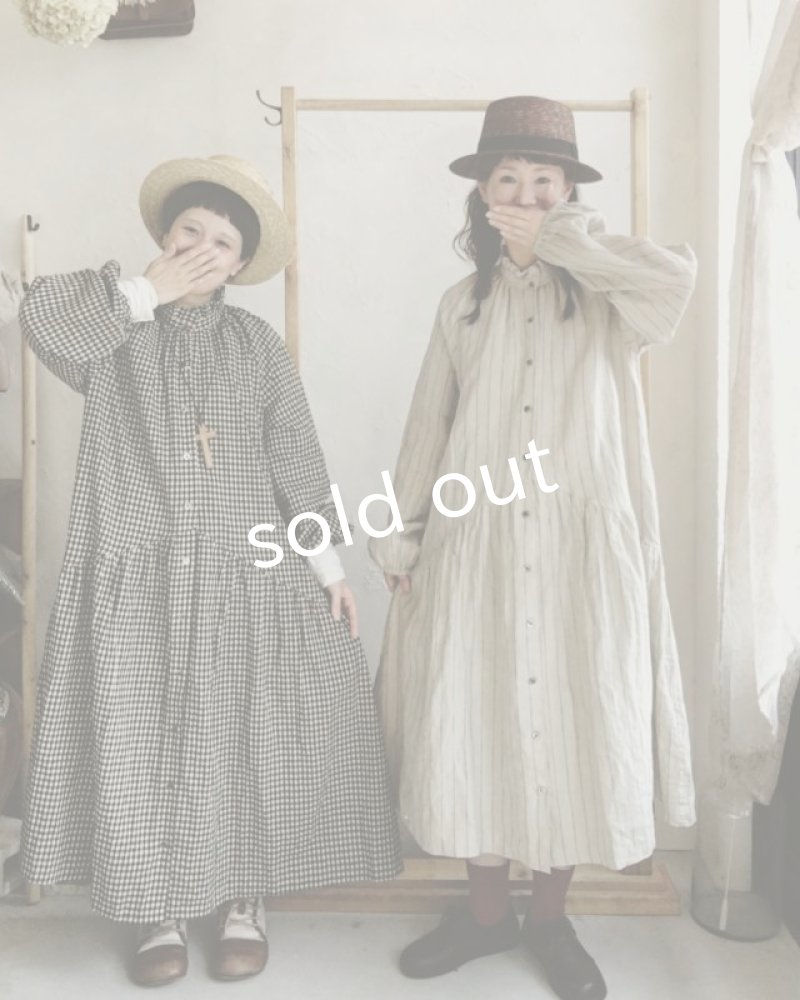 画像15: MARCHE' DE SOEUR／アンのフリル襟ワンピースfrom armoire・オフストライプ (15)