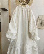 画像12: MARCHE' DE SOEUR／アンのフリル襟ワンピースfrom armoire・オフストライプ (12)