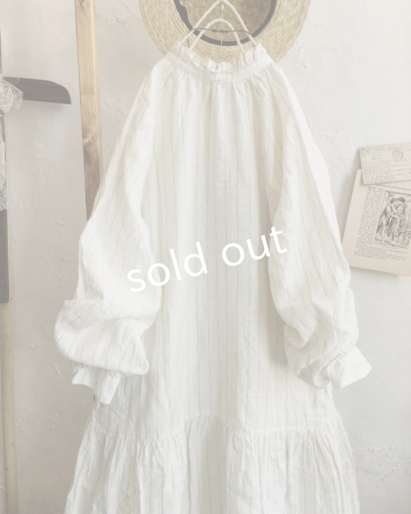 画像12: MARCHE' DE SOEUR／アンのフリル襟ワンピースfrom armoire・オフストライプ (12)
