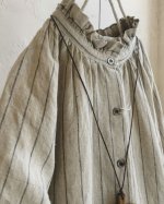 画像3: MARCHE' DE SOEUR／アンのフリル襟ワンピースfrom armoire・生成りストライプ (3)