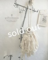 pollenbienco／アンティークレースと裂き布のバッグ