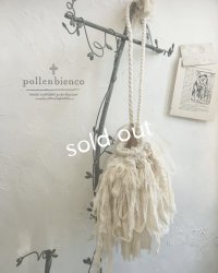 pollenbienco／アンティークレースと裂き布のバッグ