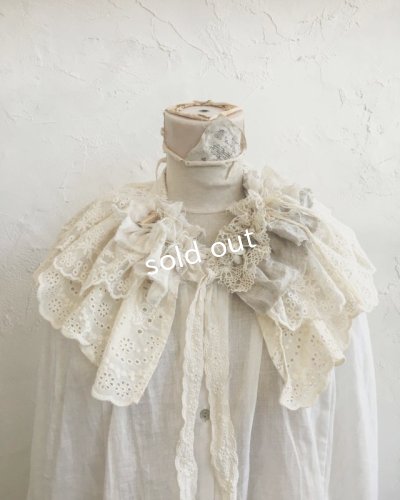 画像2: pollenbienco／アンティーク＆コットンレースのティペット