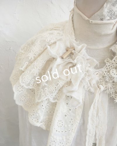 画像4: pollenbienco/アンティーク&コットンレースのティペット