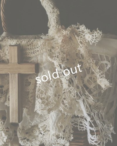 画像3: pollenbienco/十字架とアンティークレースのバスケット