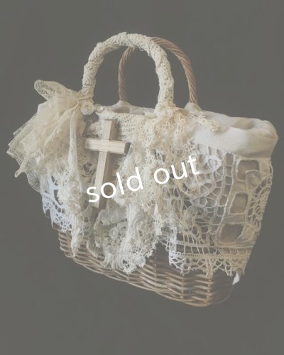 画像11: pollenbienco/十字架とアンティークレースのバスケット