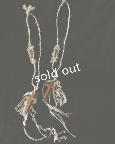 画像3: pollenbienco／アンティークレースの特大十字架ネックレス