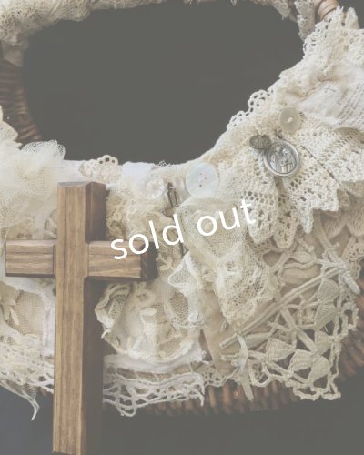 画像5: pollenbienco／十字架とアンティークレースのバスケット