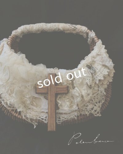 画像3: pollenbienco／十字架とアンティークレースのバスケット