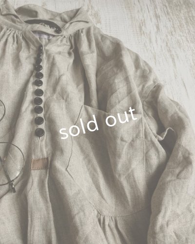 画像6: HALLELUJAH/1890's Bourgeron 1890年代 羊飼いシャツワンピース・flax