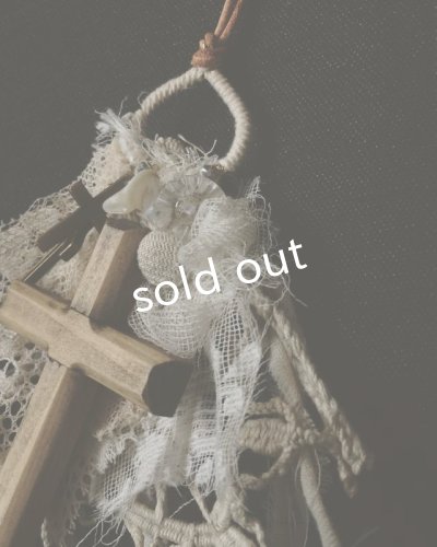 画像4: pollenbienco／アンティークレース十字架ネックレス・a