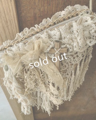 画像4: pollenbienco/アンティークレースのかごポシェット・b