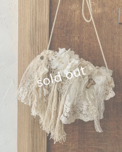 画像7: pollenbienco/アンティークレースのかごポシェット・a