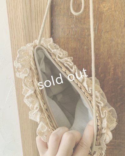 画像6: pollenbienco/アンティークレースのかごポシェット・b