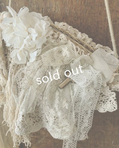 画像4: pollenbienco/アンティークレースのかごポシェット・a