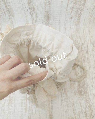 画像10: pollenbienco/アンティークレースの巾着かごリュック