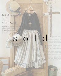 MARCHE' DE SOEUR／リバーシブルタブリエスカート・生成り×ランダムストライプ