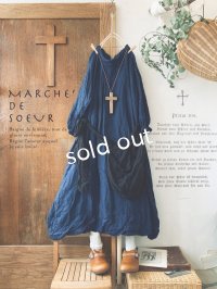 再入荷MARCHE' DE SOEUR／種蒔きBag付きワンピース ・インディゴ