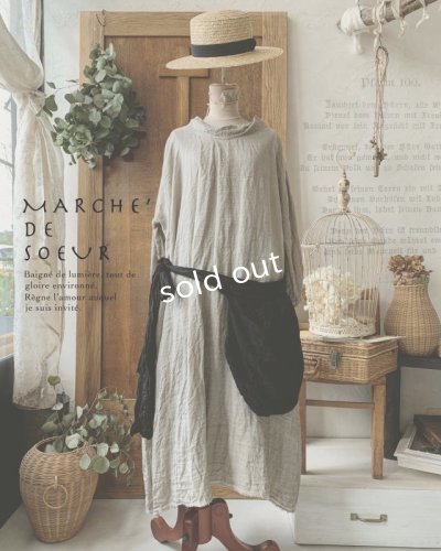 画像1: MARCHE' DE SOEUR／種蒔きBag付きワンピース ・生成り