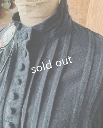 画像3: HALLELUJAH／Chemisier à plis d'époque プリーツシャツ・navy