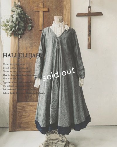 画像1: HALLELUJAH／Robe de femme de chambre 小間使いのローブ・グレンチェック