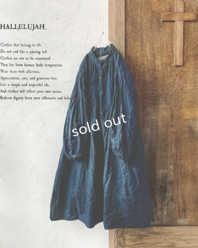 画像1: HALLELUJAH／1890's Bourgeron 1890年代 羊飼いシャツワンピース・indigo