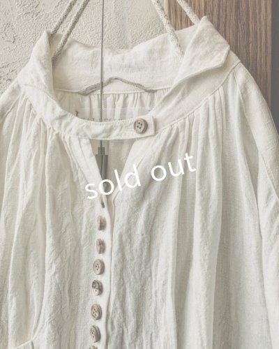 画像3: HALLELUJAH／1890's Bourgeron　1890年代　羊飼いシャツワンピース・off-white