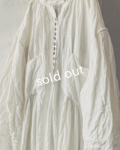 画像4: HALLELUJAH／1890's Bourgeron　1890年代　羊飼いシャツワンピース・off-white