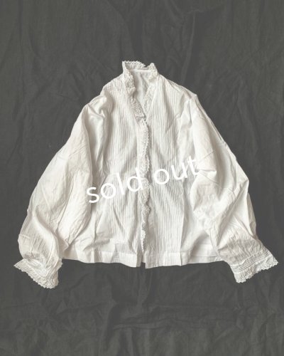 画像8: 1900'アンティークコットンレースブラウス・立ち襟