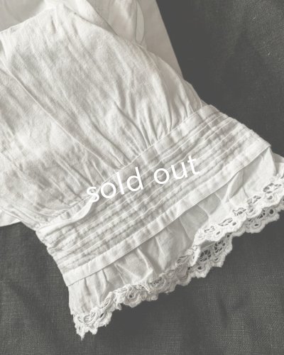 画像7: 1900'アンティークコットンレースブラウス・立ち襟