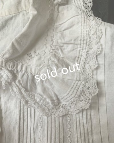 画像4: 1900'アンティークコットンレースブラウス・丸襟