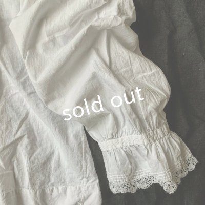 画像6: 1900'アンティークコットンレースブラウス・丸襟