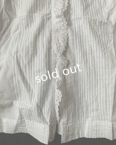 画像5: 1900'アンティークコットンレースブラウス・立ち襟