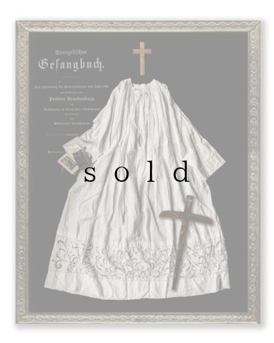 画像2: 1900'アンティーク司祭服・十字架ステッチ刺繍