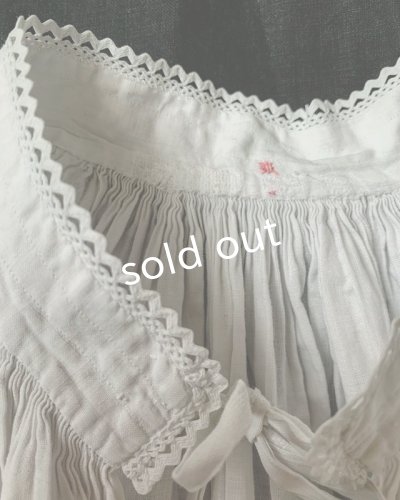 画像5: 1900'アンティークコットンレースブラウス・リボン