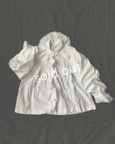 画像7: 1900'アンティークコットンレースブラウス・丸襟