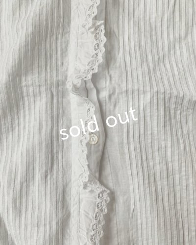 画像6: 1900'アンティークコットンレースブラウス・立ち襟