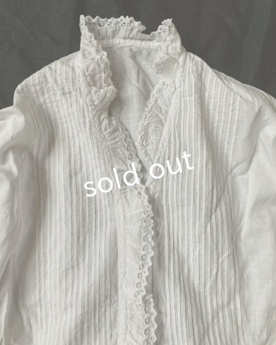 画像4: 1900'アンティークコットンレースブラウス・立ち襟