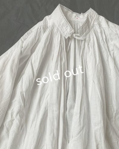 画像4: 1900'アンティークコットンレースブラウス・リボン