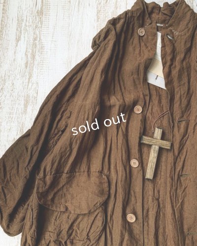 画像2: HALLELUJAH／Manteau1910[1910年代コート]・柿渋染めlight brown