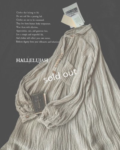 画像2: HALLELUJAH／【限定販売】1890's Bourgeron 1890年代羊飼いシャツワンピース・gauze flax