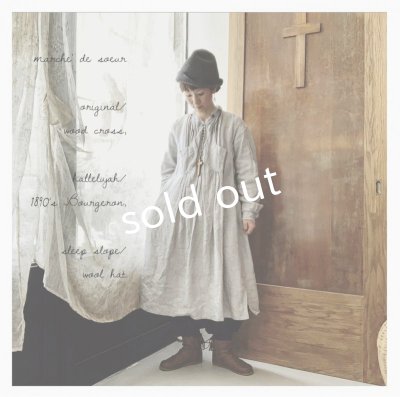 画像8: HALLELUJAH／1890's Bourgeron 1890年代 羊飼いシャツワンピース・indigo