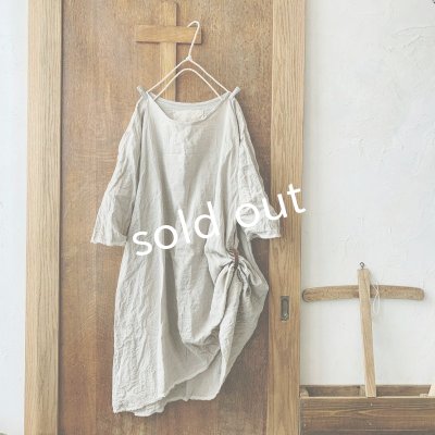 画像1: MARCHE' DE SOEUR／革ブレスチュニック・生成り