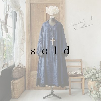 画像1: 【当店限定カラー】HALLELUJAH/Nomad Dress ノマドドレス・indigo×black
