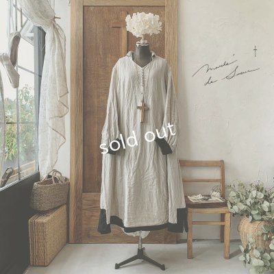 画像1: 【当店限定カラー】HALLELUJAH/Nomad Dress ノマドドレス・flax×black