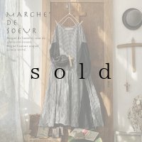 MARCHE' DE SOEUR／ギャザースリットワンピース・ブラック袖×ギンガムチェック