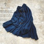 画像1: MARCHE' DE SOEUR／ギャザーブラウス・インディゴ (1)