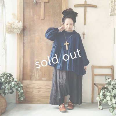 画像8: MARCHE' DE SOEUR／ギャザーブラウス・インディゴ