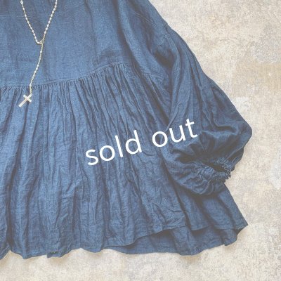 画像6: MARCHE' DE SOEUR／ギャザーブラウス・インディゴ