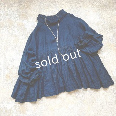 画像3: MARCHE' DE SOEUR／ギャザーブラウス・インディゴ